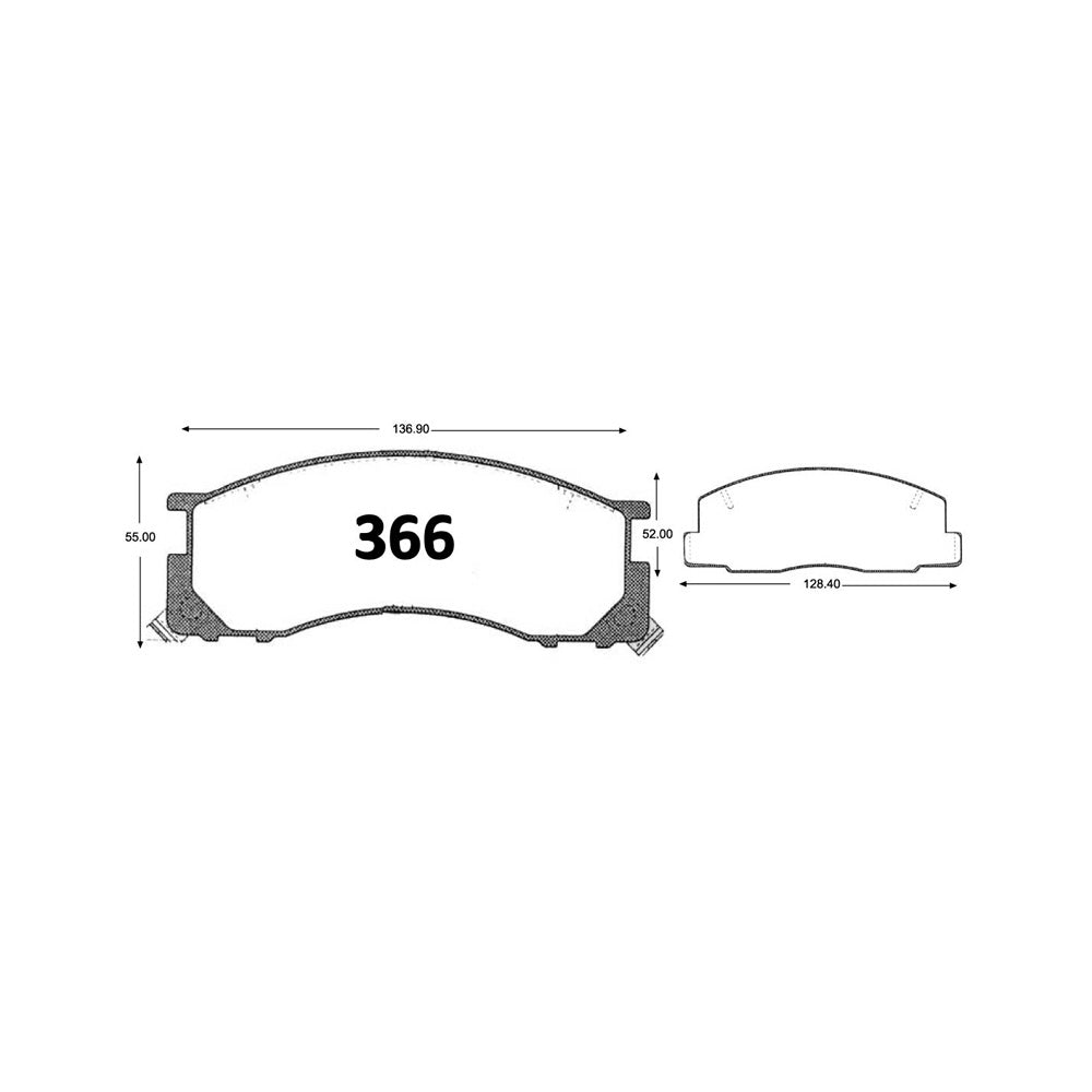 Pastillas de Freno ITAL BRAKES PM P0366 Toyota Previa 90 - imagen 3