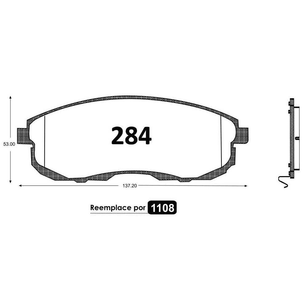 Pastillas de Freno Delanteras GTX CLASSIC P0284 Suzuki Sx4 Crossover (2008–2013) - imagen 3