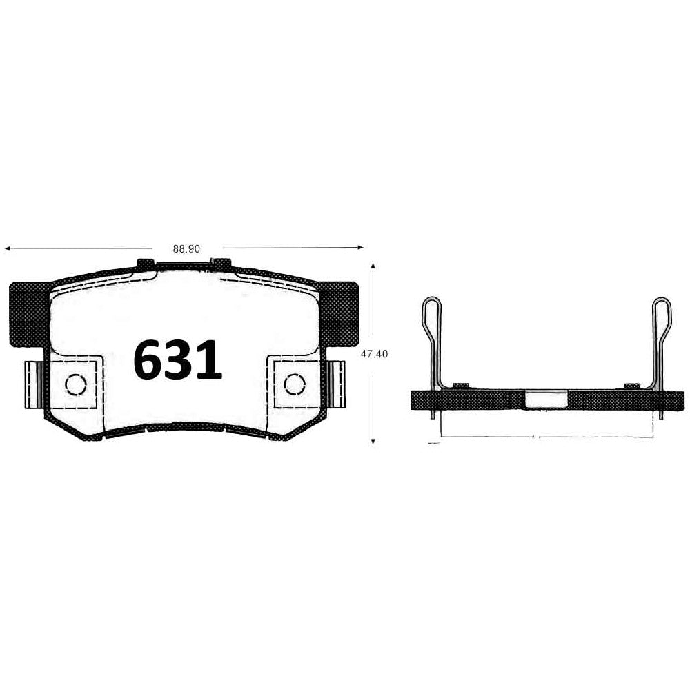 Pastillas de Freno GTX CLASSIC P0631 Honda Civic Lx (2002–2004) - imagen 3