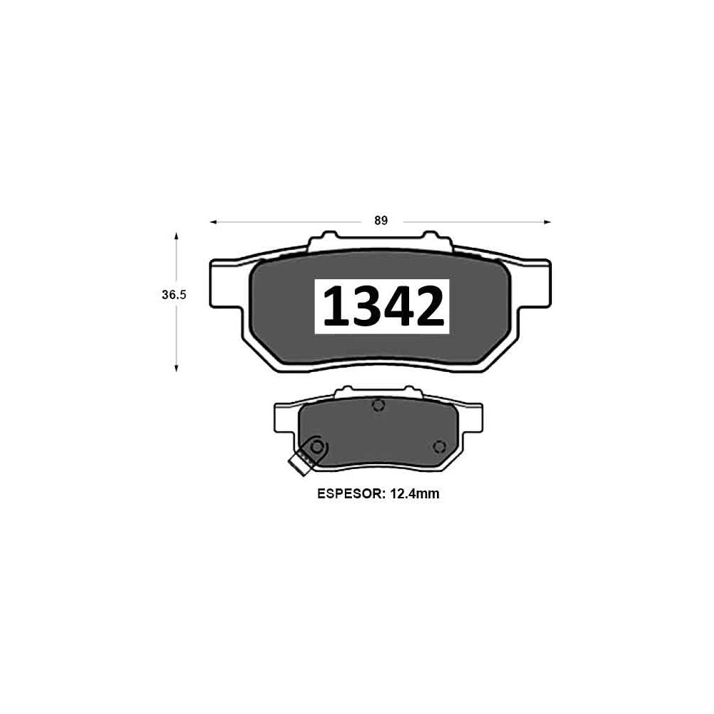 Pastillas de Freno Traseras GTX CLASSIC P1342 Honda City Lx (2013–2019) - imagen 2