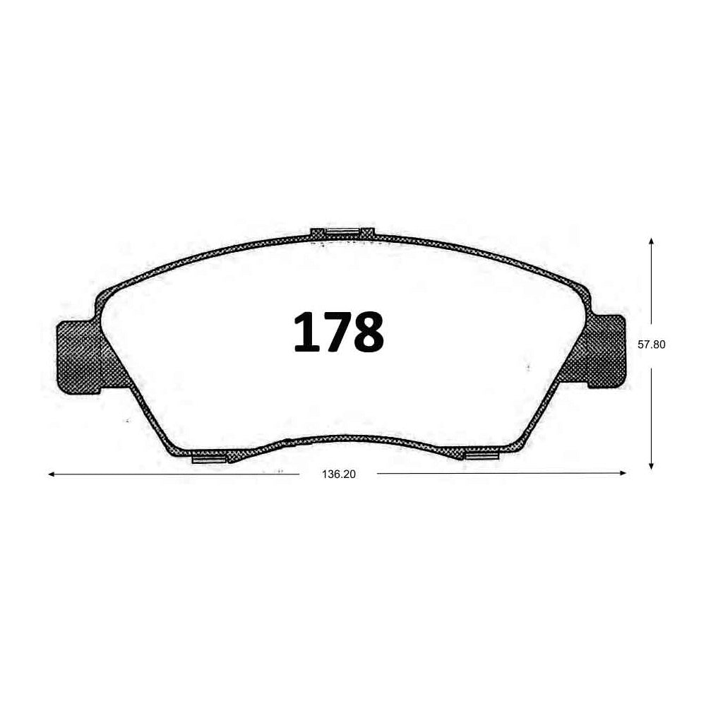 Pastillas de Freno GTX CLASSIC P0178 Honda Civic 1.5 (1993–1994) - imagen 3