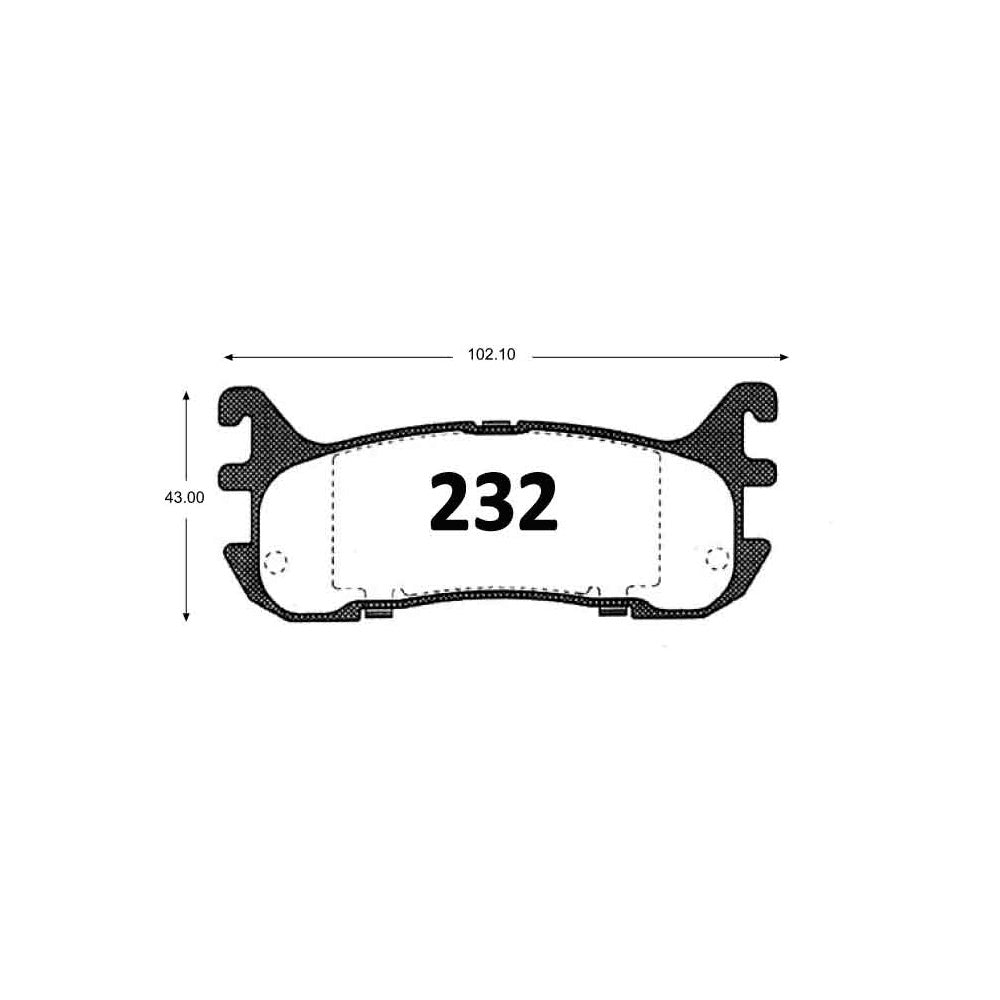 Pastillas de Freno Traseras GTX CLASSIC P0232 Mazda Artis Glx (1995–1999) - imagen 3