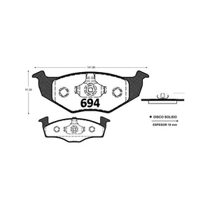 Pastillas de Freno Delanteras ITAL BRAKES PM P0694 Volkswagen Golf A4 (2004–2005) - imagen 3