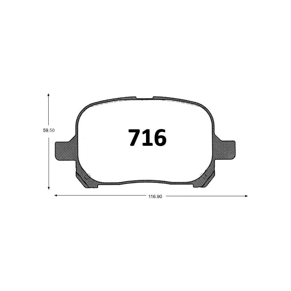 Pastillas de Freno GTX CLASSIC P0716 Toyota Avalon 98-03 - imagen 2