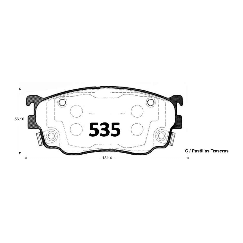 Pastillas de Freno Delanteras ITAL BRAKES PM P0535 Mazda 626 Glx (1993–2002) - imagen 3