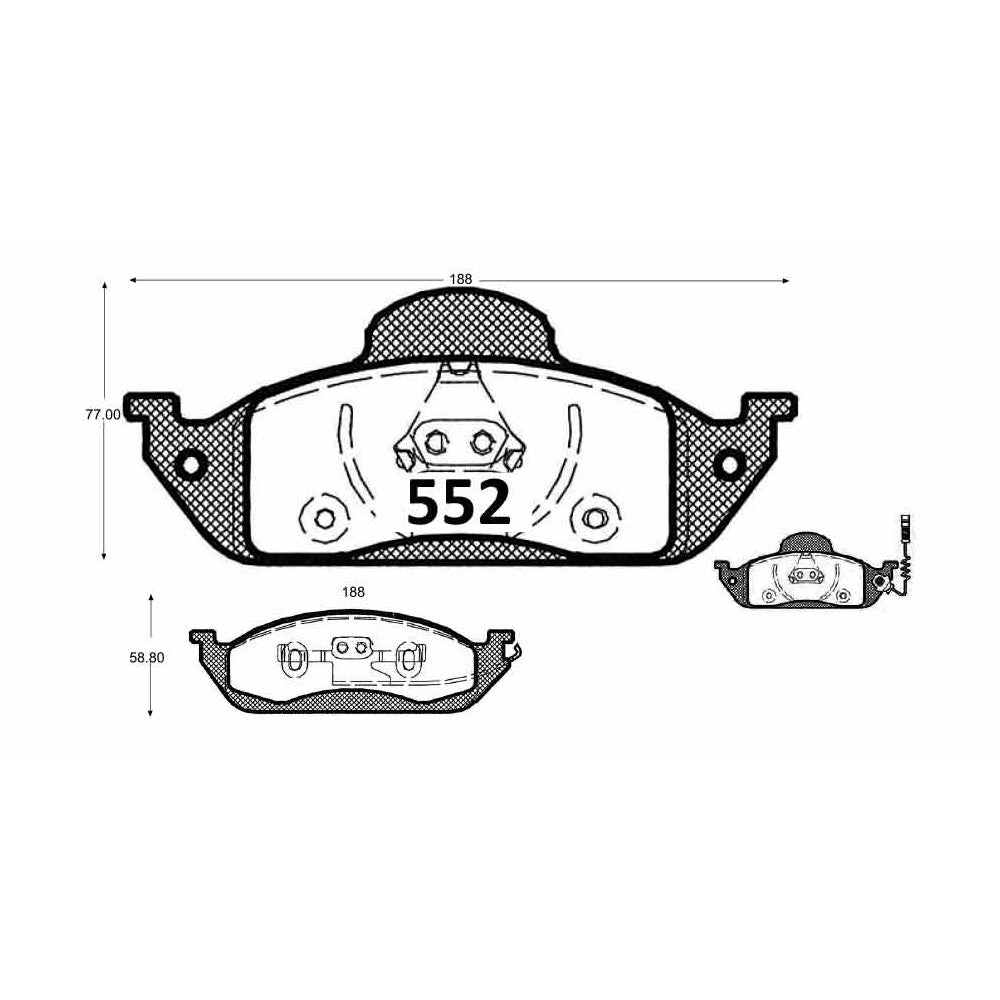 Pastillas de Freno GTX CLASSIC P0552 Mercedes Benz Ml (1998–2002) - imagen 2