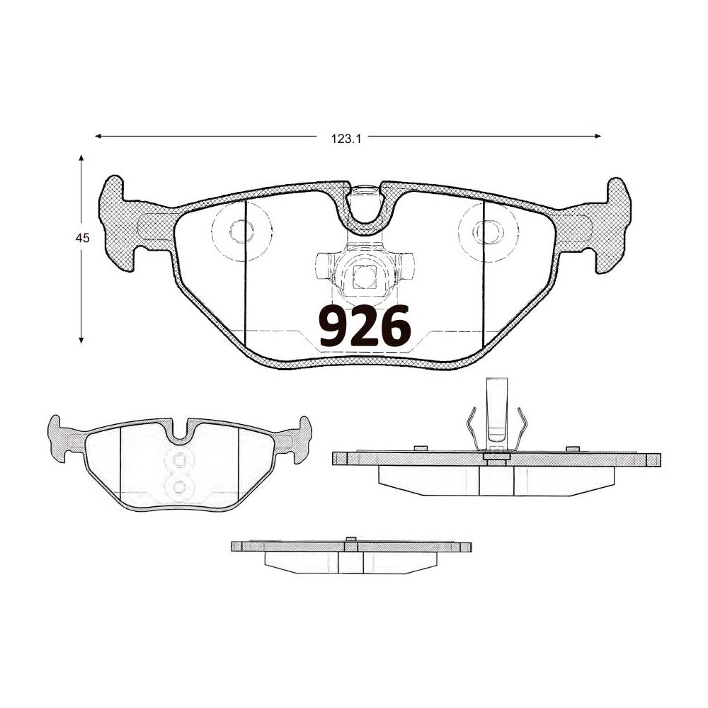 Pastillas de Freno Traseras GTX CLASSIC P0926 Mg 6 Dvvt (2010–2013) - imagen 3