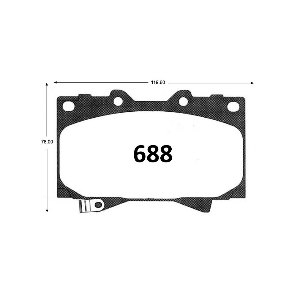 Pastillas de Freno GTX CLASSIC P0688 Toyota Land Cruiser 99-03 - imagen 2