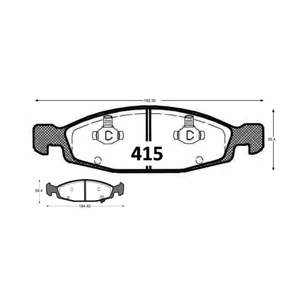 Pastillas de Freno Delanteras GTX CLASSIC P0415 Gran Cherokee Del 99 - imagen 3
