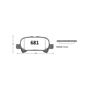 Pastillas de Freno GTX CLASSIC P0681 Toyota Camry/Aval.01-02 - imagen 2