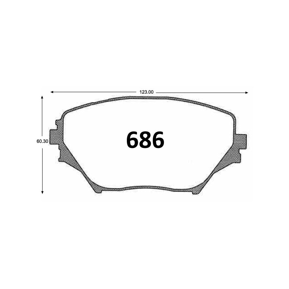 Pastillas de Freno GTX CLASSIC P0686 Toyota Rav 4 (2001–2004) - imagen 3