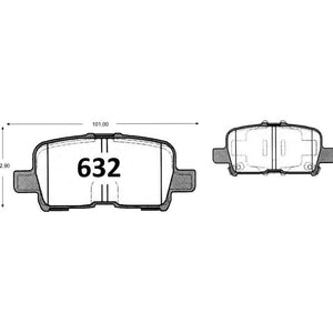 Pastillas de Freno GTX CLASSIC P0632 Honda Pilot Ex (2004–2008) - imagen 3