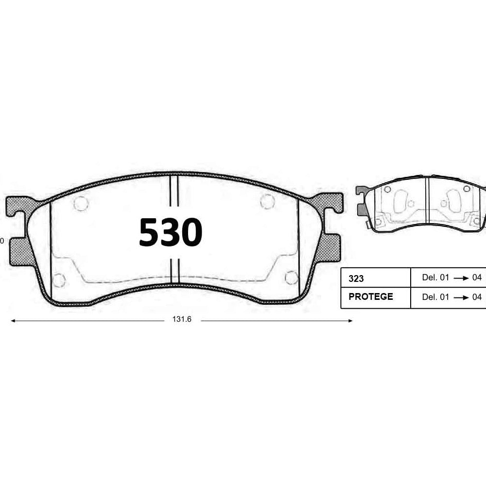 Pastillas de Freno GTX CLASSIC P0530 Mazda 323 Glx (2001–2004) - imagen 3
