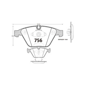 Pastillas de Freno GTX CLASSIC P0756 Bmw 530-745i D 03 - imagen 2