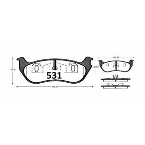 Pastillas de Freno GTX CLASSIC P0531 Ford Explorer Ii (2009–2010) - imagen 3