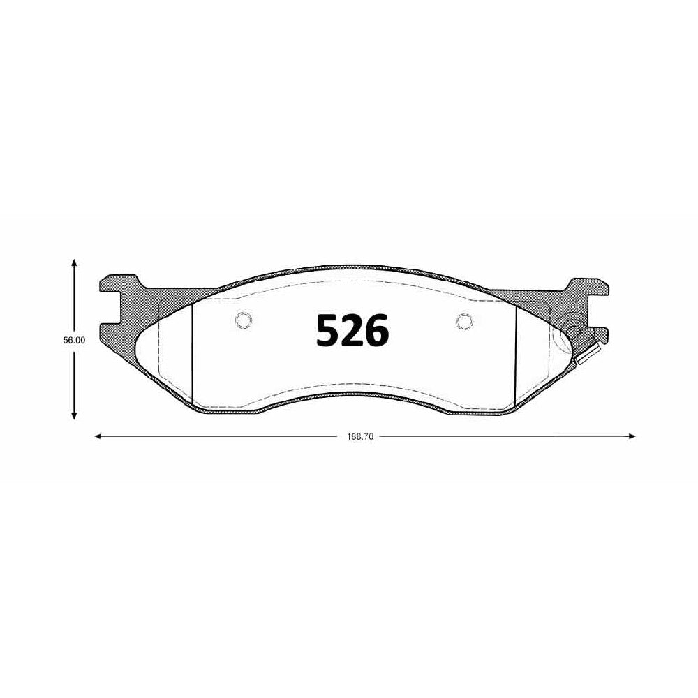 Pastillas de Freno Delanteras GTX CLASSIC P0526 Dodge Durango/Ram 1500 03-04 - imagen 3