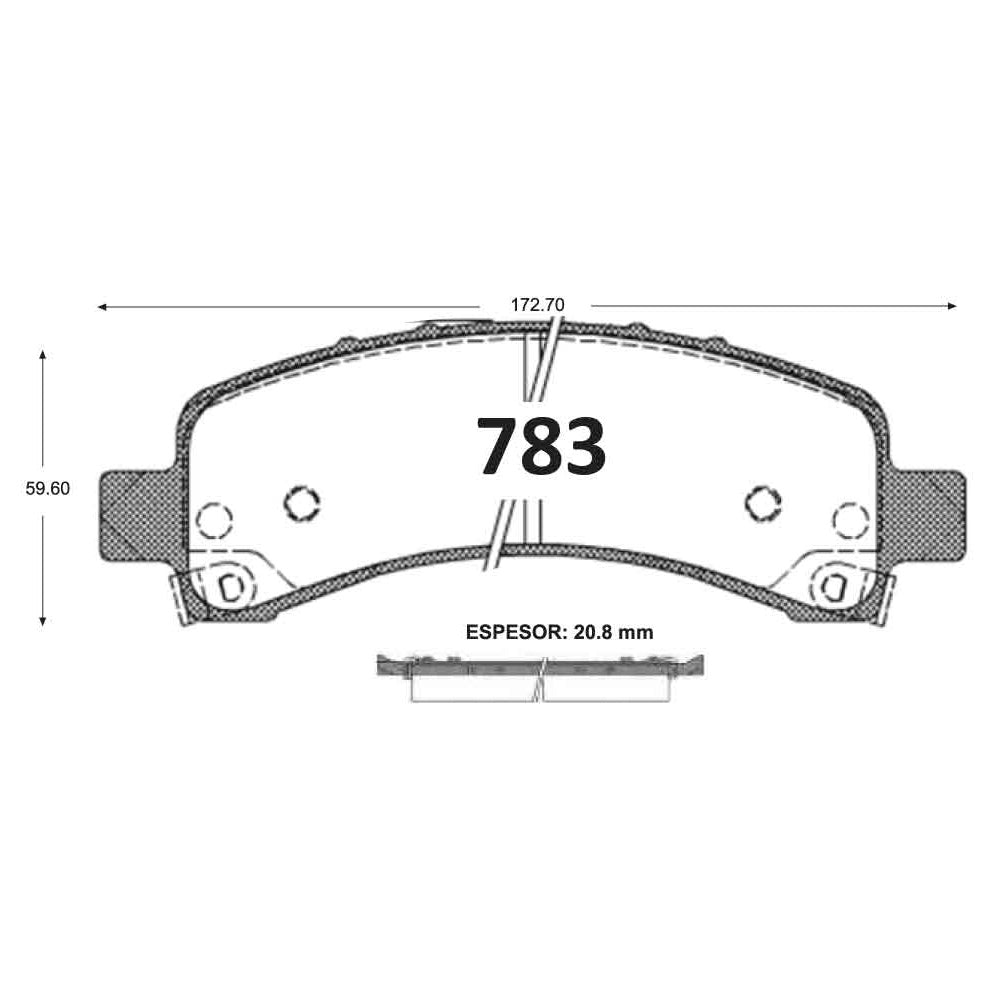Pastillas de Freno GTX CLASSIC P0783 Chevrolet Tahoe Tr 04 - imagen 3