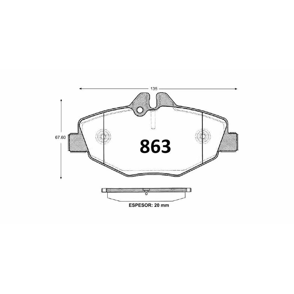 Pastillas de Freno GTX CLASSIC P0863 Mercedes Benz E (2003–2005) - imagen 3