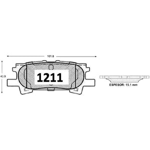 Pastillas de Freno Traseras GTX CLASSIC P1211 Toyota Highlander / Lexus Rx Ii 07- - imagen 2