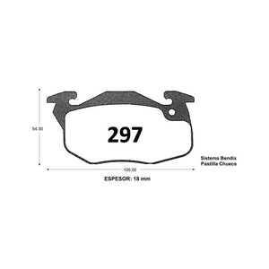 Pastillas de Freno ITAL BRAKES PM P0297 Peugeot 306 Xn (1994–1997) - imagen 3