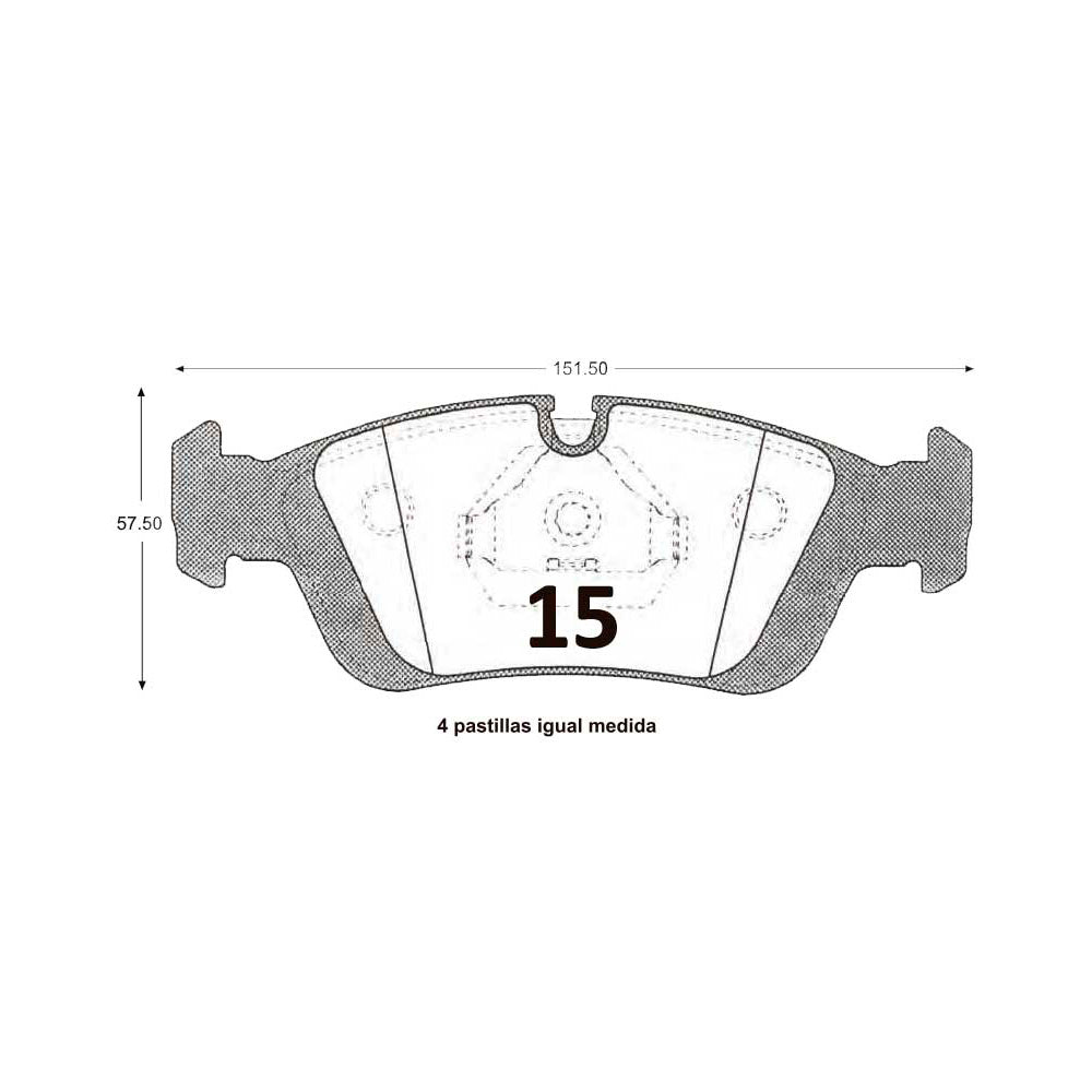 Pastillas de Freno Delanteras GTX CLASSIC P0015 Bmw 316/318 90 - imagen 2
