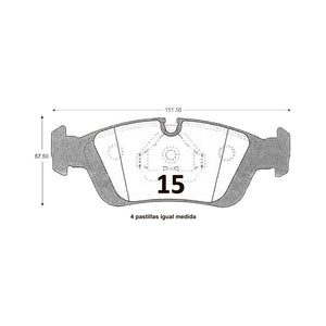 Pastillas de Freno Delanteras GTX CLASSIC P0015 Bmw 316/318 90 - imagen 2