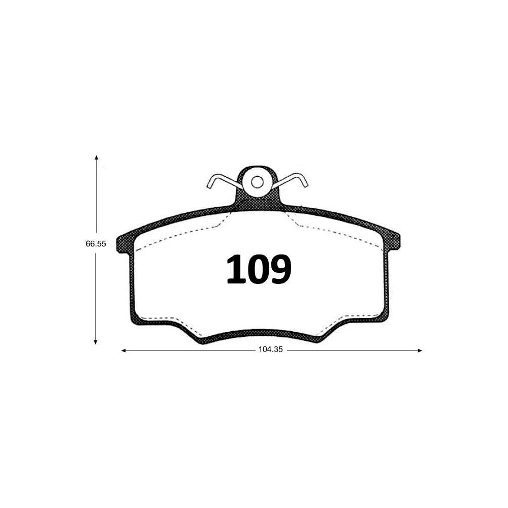 Pastillas de Freno GTX CLASSIC P0109 Fiat Uno Sx (1988–1990) - imagen 2