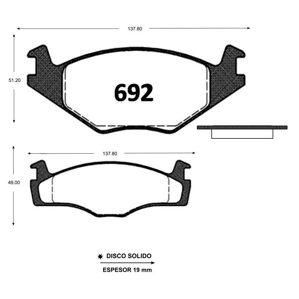 Pastillas de Freno GTX CLASSIC P0692 Volkswagen Golf A4 (2000–2003) - imagen 2