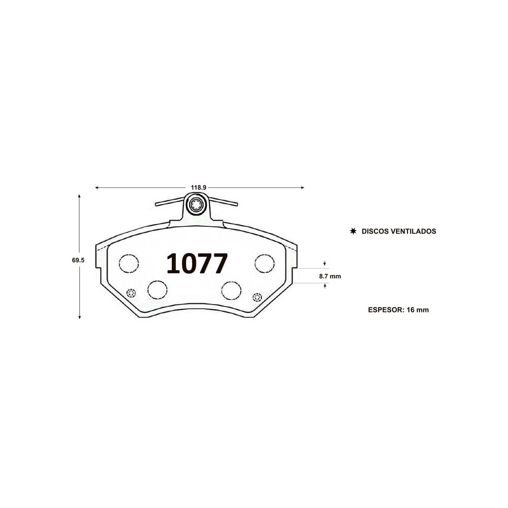 Pastillas de Freno Delanteras ITAL BRAKES PM P1077 Volkswagen Caddy 1.9 (2001–2005) - imagen 3