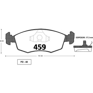 Pastillas de Freno GTX CLASSIC P0459 Fiat Palio-Siena D 98 - imagen 3