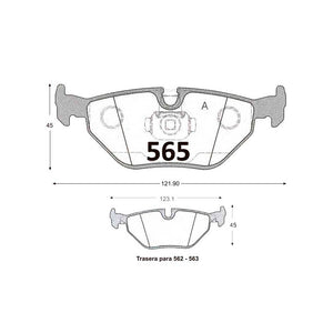 Pastillas de Freno GTX CLASSIC P0565 Bmw 540 E-39 T 95 - imagen 2