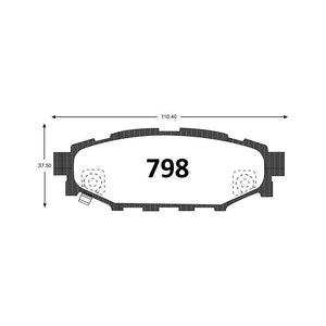 Pastillas de Freno Traseras ITAL BRAKES PM P0798 Subaru All New (2010–2019) - imagen 3
