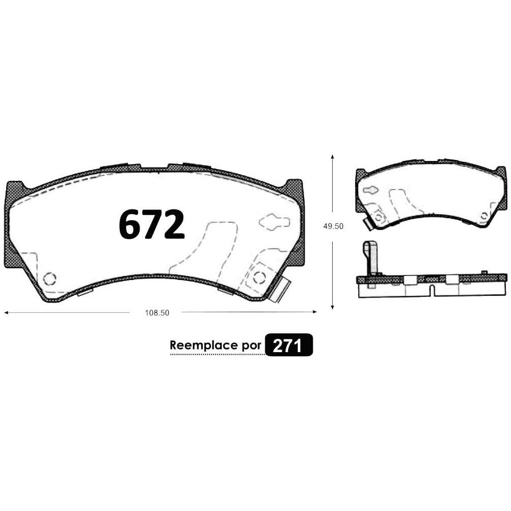 Pastillas de Freno GTX CLASSIC P0672 Suzuki Baleno Glx (2002–2004) - imagen 3