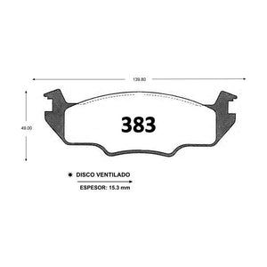 Pastillas de Freno GTX CLASSIC P0383 Volkswagen Jetta Gli (1993) - imagen 2
