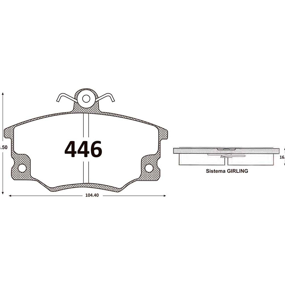 Pastillas de Freno GTX CLASSIC P0446 Fiat Punto 60 (1995–1999) - imagen 2