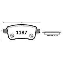 Pastillas de Freno Traseras GTX CLASSIC P1187 Renault Fluence Expression (2011–2014) - imagen 3