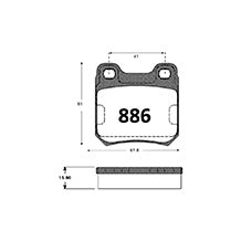 Pastillas de Freno Traseras GTX CLASSIC P0886 Opel Omega 98 - imagen 3
