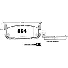 Pastillas de Freno GTX CLASSIC P0864 Mazda Miata T 03-05 - imagen 3