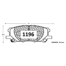 Pastillas de Freno Delanteras GTX CLASSIC P1196 Toyota Highlander / Lexus 07- - imagen 3