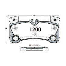 Pastillas de Freno Traseras GTX CLASSIC P1200 Audi Q7 / Porsche Cayenne 07- - imagen 3