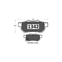 Pastillas de Freno Traseras GTX CLASSIC P1342 Honda City Lx (2013–2019) - imagen 3