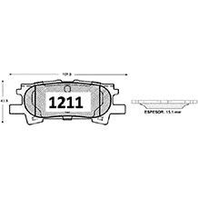 Pastillas de Freno Traseras GTX CLASSIC P1211 Toyota Highlander / Lexus Rx Ii 07- - imagen 3