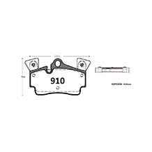 Pastillas de Freno Traseras GTX CLASSIC P0910 Porsche / Audi 02 - - imagen 3