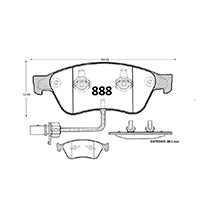 Pastillas de Freno GTX CLASSIC P0888 Volkswagen Audi 04/06 - imagen 3